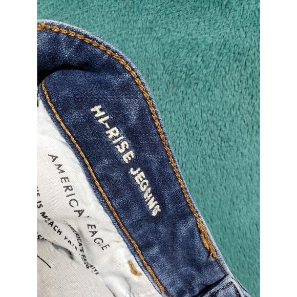 American Eagle Jeans Size 6 Womens Blue Denim Stretch Pants High Rise Jegging - Picture 3 of 13
